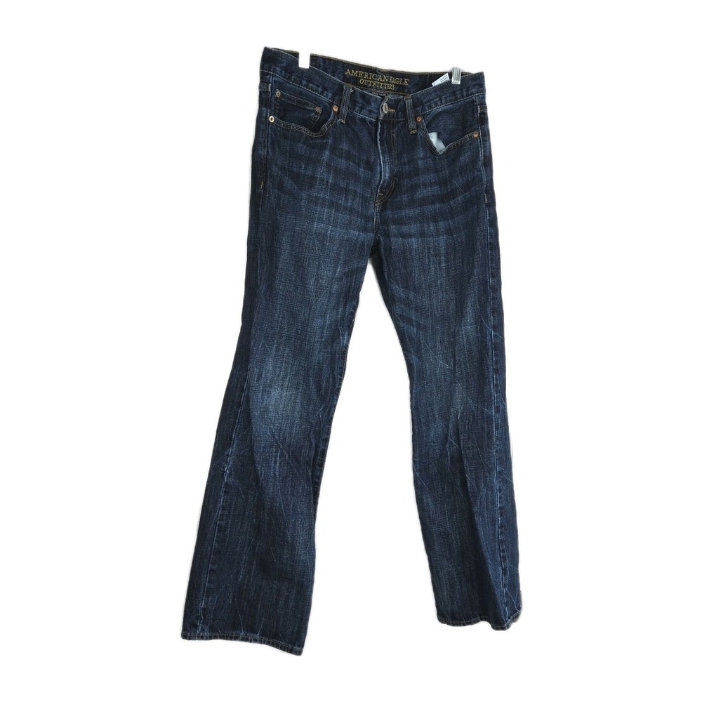 American Eagle Jeans Original Boot Blue Jeans Mens Size 32x32 Dark Wash Denim